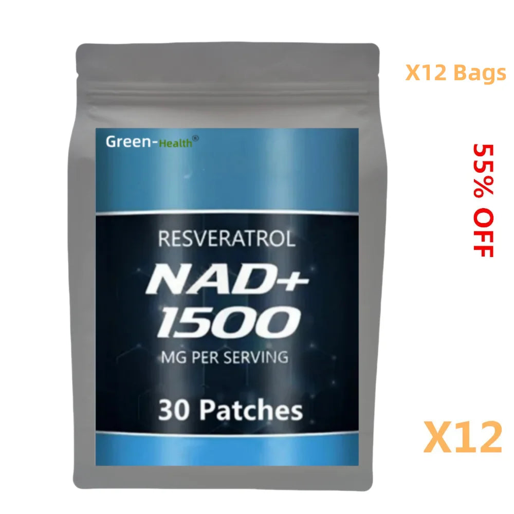 NAD+ Patches with Resveratrol - Natural Energy Booster, Cell Health Support, Anti-Aging & Immunity Enhancement - 120 Patches