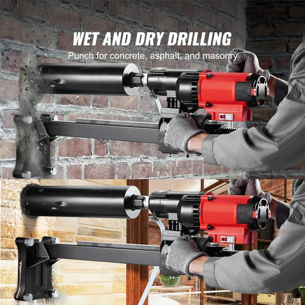 VEVOR 3200W wet dry dual-purpose diamond drilling machine 750 rpm concrete with bracket water drilling rig