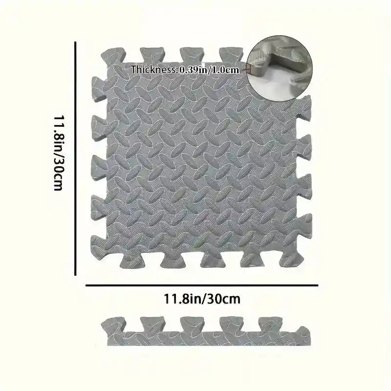 Interlocking Gym Flooring Mats 12Pcs EVA Foam Exercise Tile Set Back Massage Instrument grey 12Pcs Tidesmit