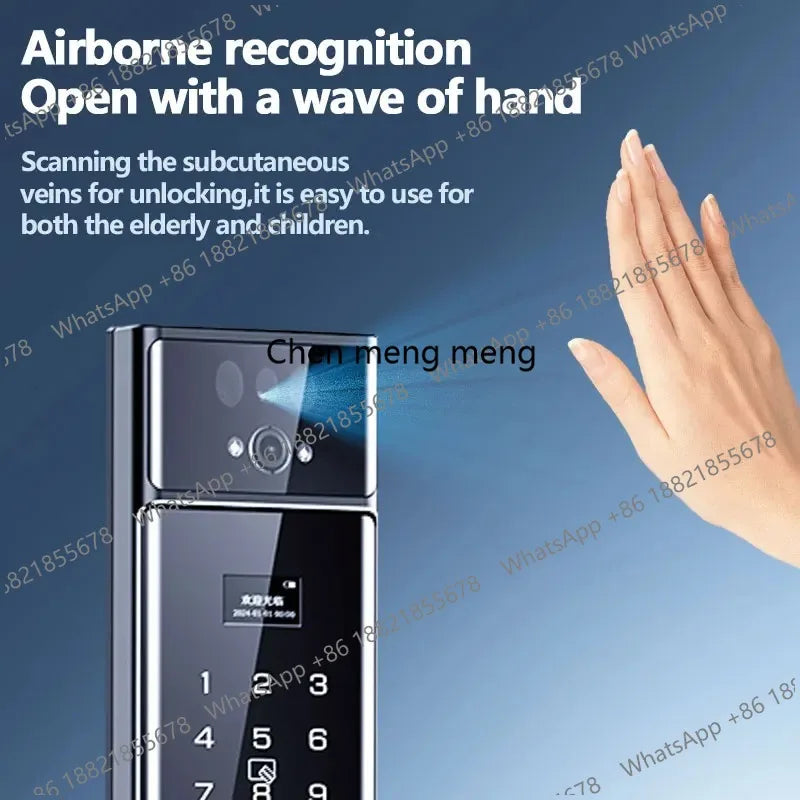 RAYKUBE S90 Jlink WiFi 3D Facial Palm Vein Recognition Rechargeable Smart Fingerprint Lock With Dual WIFI Cameras APP Video Call