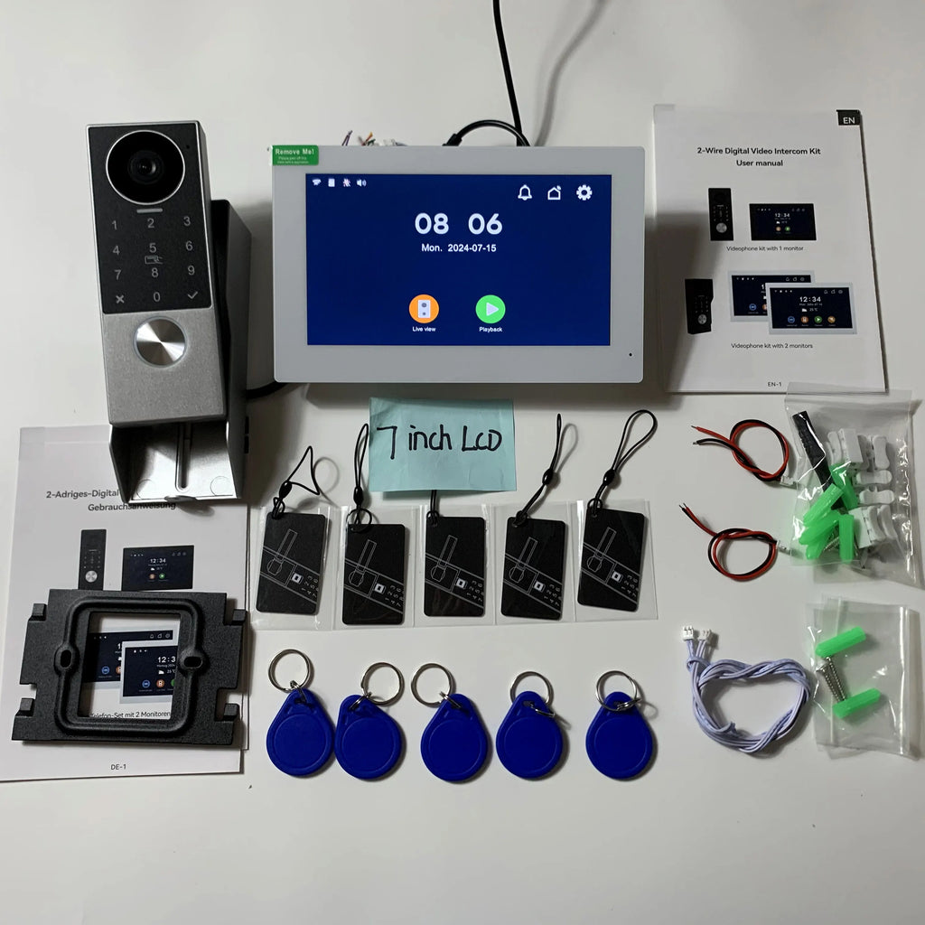 7inch Visiophone 2 Wire Video Porter Doorbell Camera WiFi Intercom System Wireless Video Ringtone Doorphone Tuya Password Unlock