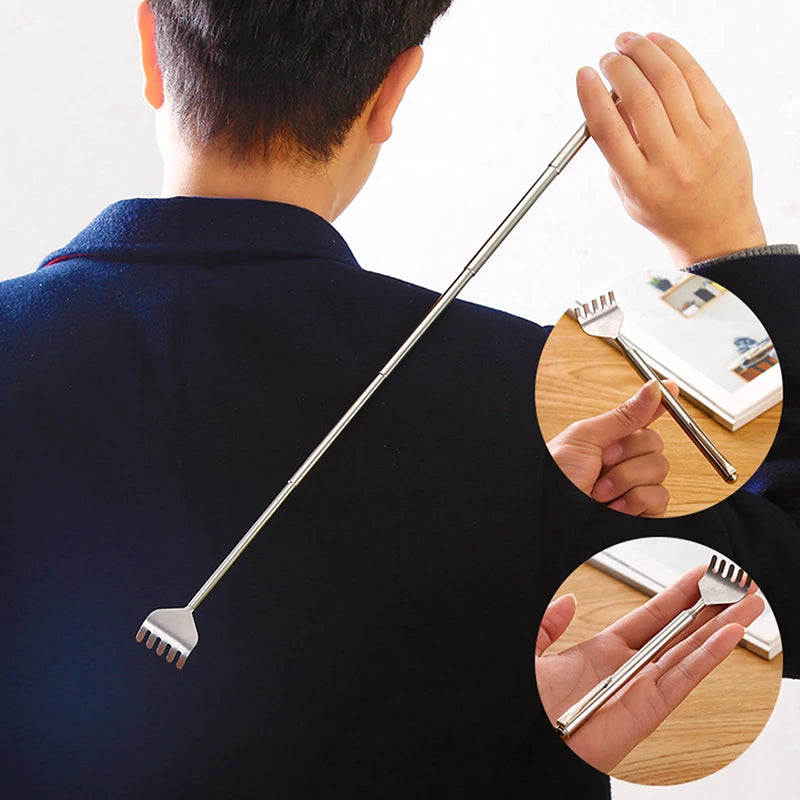 Telescopic Back Scratcher: Adjustable Stainless Steel Massage Tool Back Massage Instrument Tidesmit