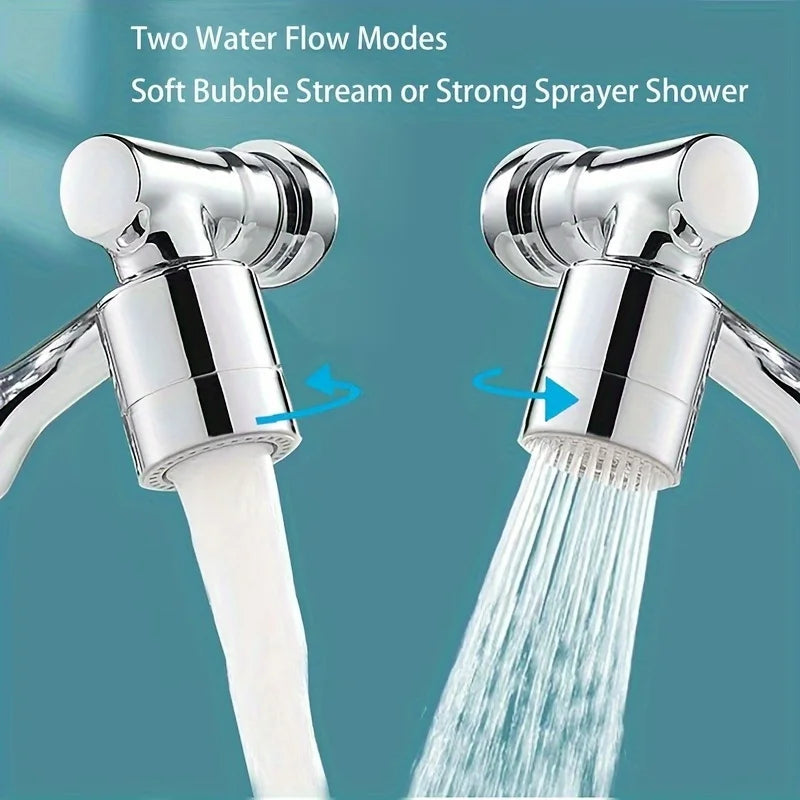 1440° Swivel Bathroom Faucet Nozzle Silvery Suitable for Kitchen Faucet Extender Washbasin Robotic Arm Home Renovation Accessory