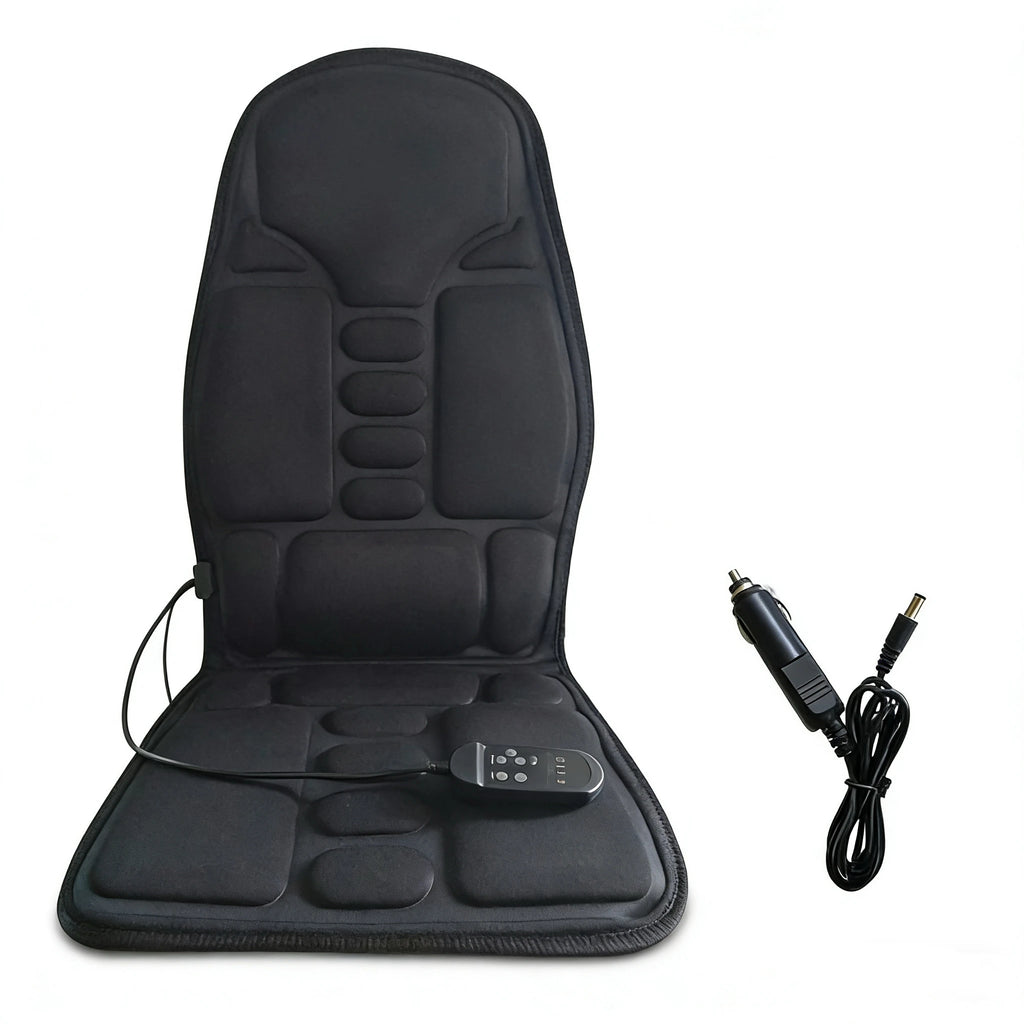 Heated Massage Cushion: Electric Massager for Neck and Back - Black Massage Cushion Black Tidesmit