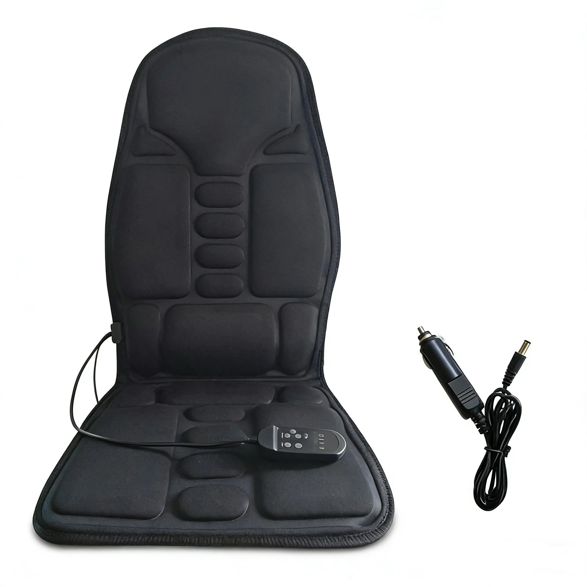 Portable Car Massage Cushion - Heated Deep Tissue Seat Pad Black Massage Cushion Black Tidesmit