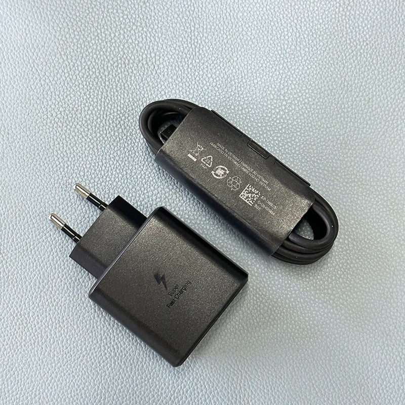 Samsung 45W USB-C Fast Charger for Galaxy S24 S25 Series EU Black with 2M Tidesmit