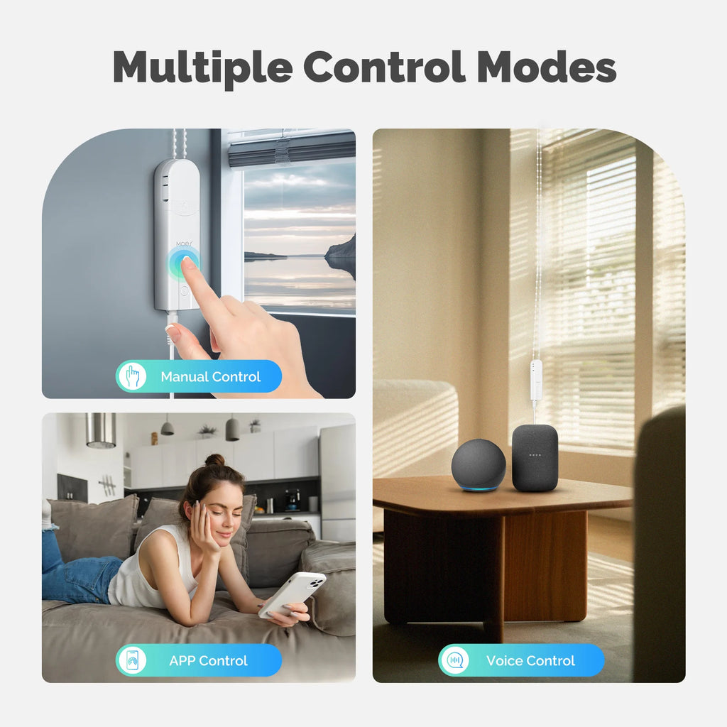 Tuya WiFi Smart Curtain Motor, MOES Electric Roller Blinds Driver, Alexa Google Home Voice Control, Automatic Pull Cord Chain