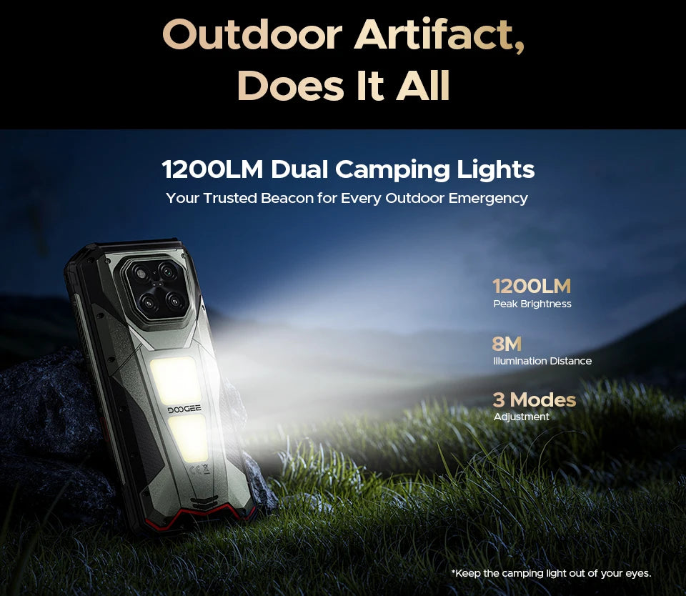 DOOGEE V Max Play 5G Projector Rugged Phone 6.78" 120Hz 20500mAh Dual Camping Lights16GB+512GB 200MP Main Camera NFC Smartphone