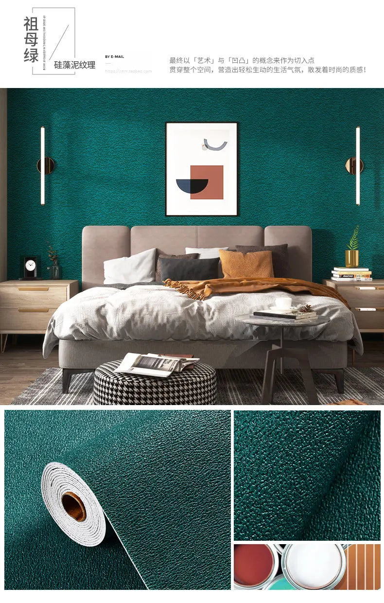 10m Self Adhesive 3D Wall Panel Wallpaper Foam Soundproof Waterproof 3D Wall Sticker New Design Bedroom Wallpaper Thickening