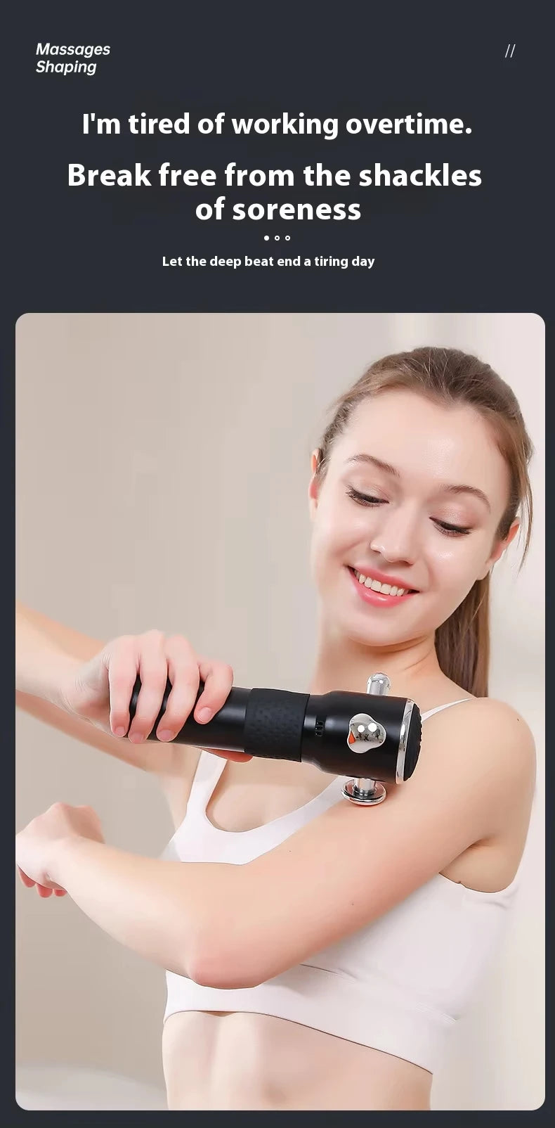 Fascia Gun Deep Tissue Muscle Massager - 3 Speed Portable Recovery Tool Fascia Gun Tidesmit