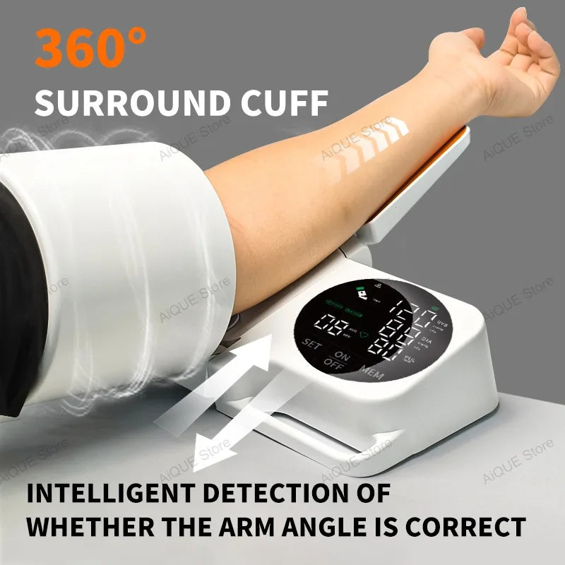 AiQUE Clinic Blood Pressure Monitor Automatic Tunnel Tonometer Digital Upper Arm Sphygmomanometer Tensiometer BP Machine Pulse