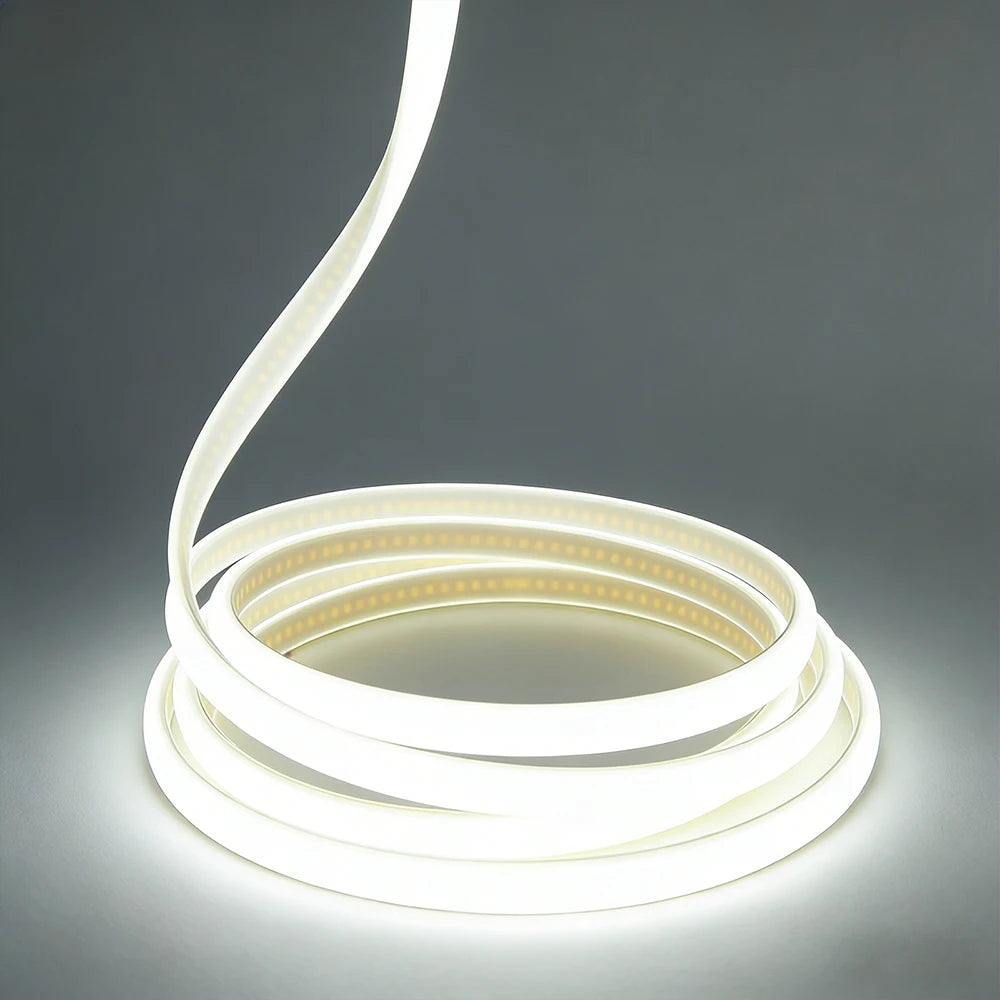 Dimmable 220V COB LED Neon Strip Light 4key Controller EU Plug Flex Tube 3000K 4000K 6000K for Staircase Bar Counter Lighting