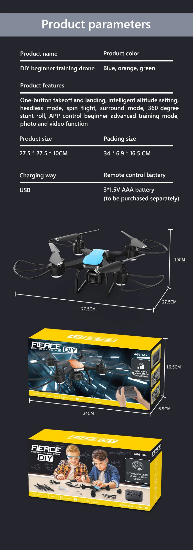 4K Camera Drone for Kids – Foldable Beginner Quadcopter with Smart Flight Tidesmit
