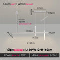 Linear LED Chandelier for Dining Room - Modern Dimmable Pendant Light White L150cm Tidesmit