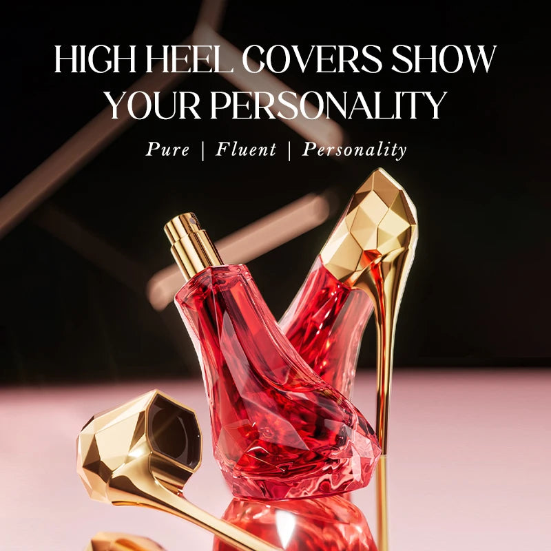 Women's 30ml Floral EDP Perfume in a unique red glass high heel bottle design. Long-lasting luxury fragrance for women.