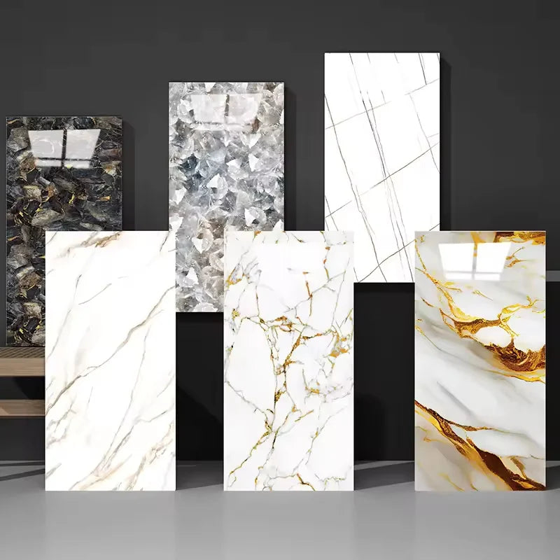 30x60cm Kitchen Self Adhesive Marble Tiles Wall Stickers Waterproof PVC Floor Tile Sticker for Living Room Bathroom Decoration