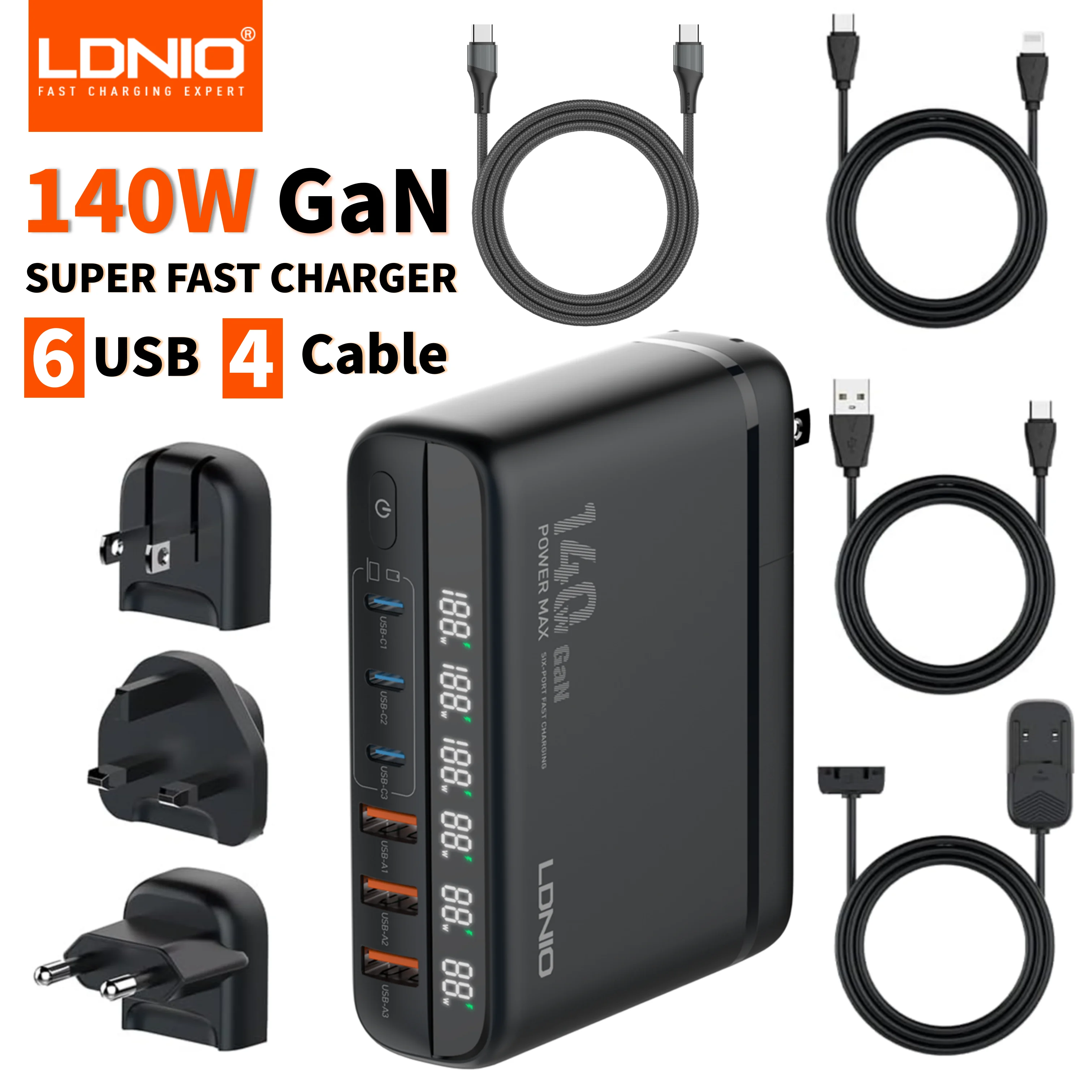 140W GaN USB-C Fast Charger for MacBook - High-Speed Power Adapter Tidesmit