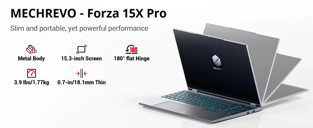 MECHREVO Forza 15X Pro 15.3" Laptop AMD Ryzen 7 H255 8C/16T DDR5 32GB RAM PCIe4 1TB SSD WiFi6 BT5.2 USB4 2.5K 120Hz Screen Windows11 Desktop Computer