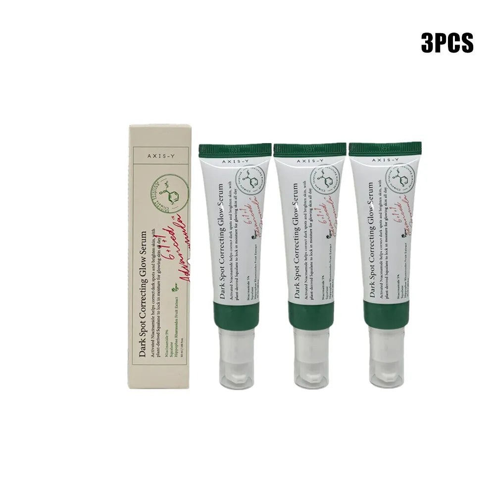 Set of 3: cream box and three green-capped white serum tubes.