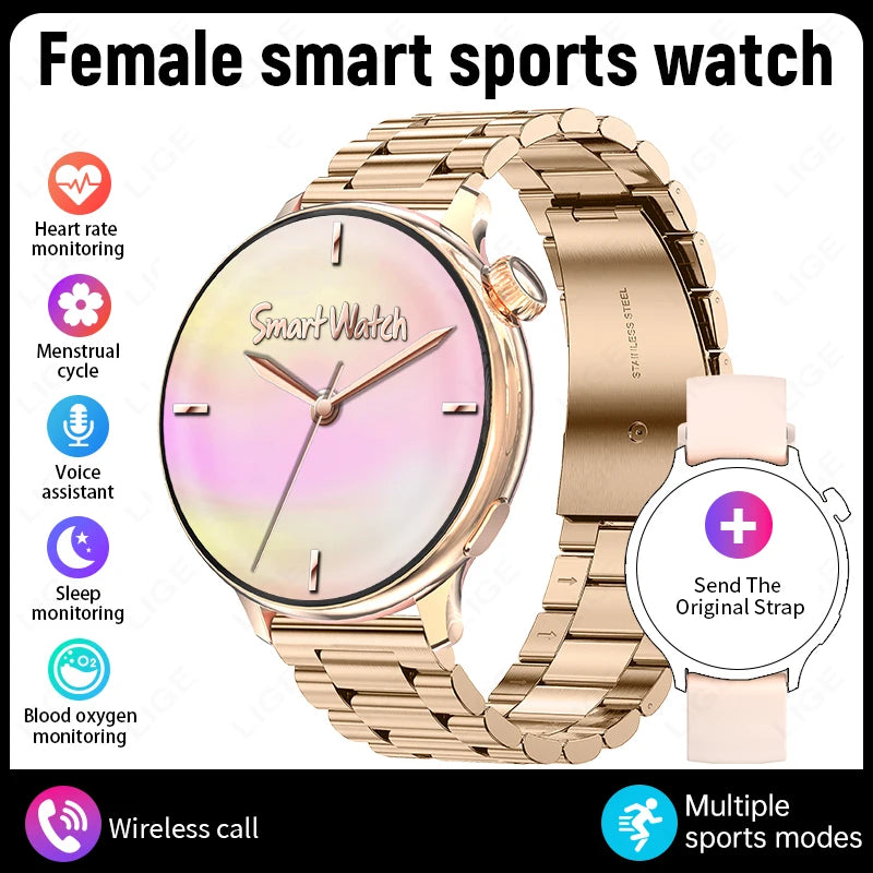 LIGE Sports Smart Watch for Women Wireless Call Heart Rate Sleep Monitor Multiple Sports Modes for Running Yoga Fitness Ladie