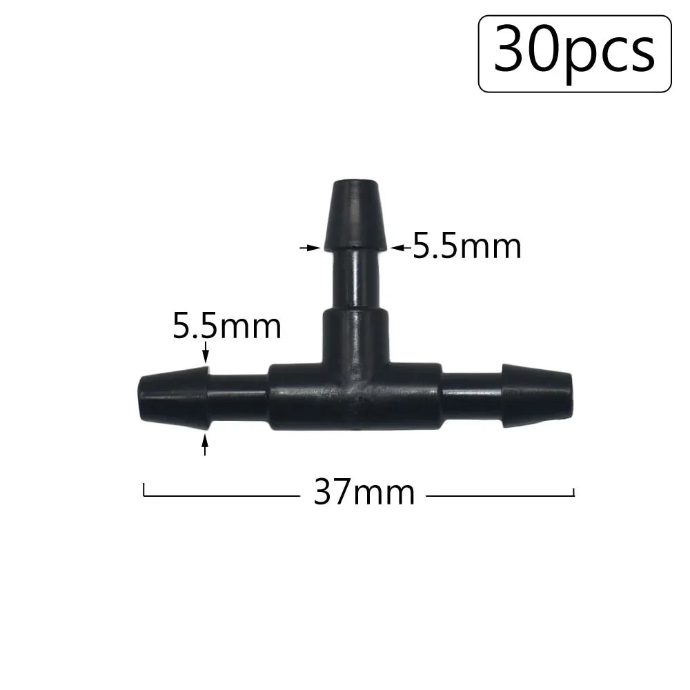 Irrigation Dripper Sprinkler Connector 1/8" 1/4" Hose Barb Tee Elbow Water Pipe Repair  Fitting Garden 3/5 4/7mm Tube Coupler