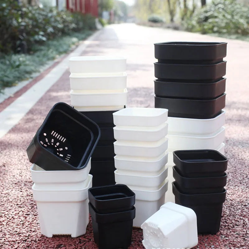 2-5PCS Quality Thicken Flower Pots ，Succulents Plant Square Flowerpots Nursery Grow Container Cactus Pot Planter Garden Supplies