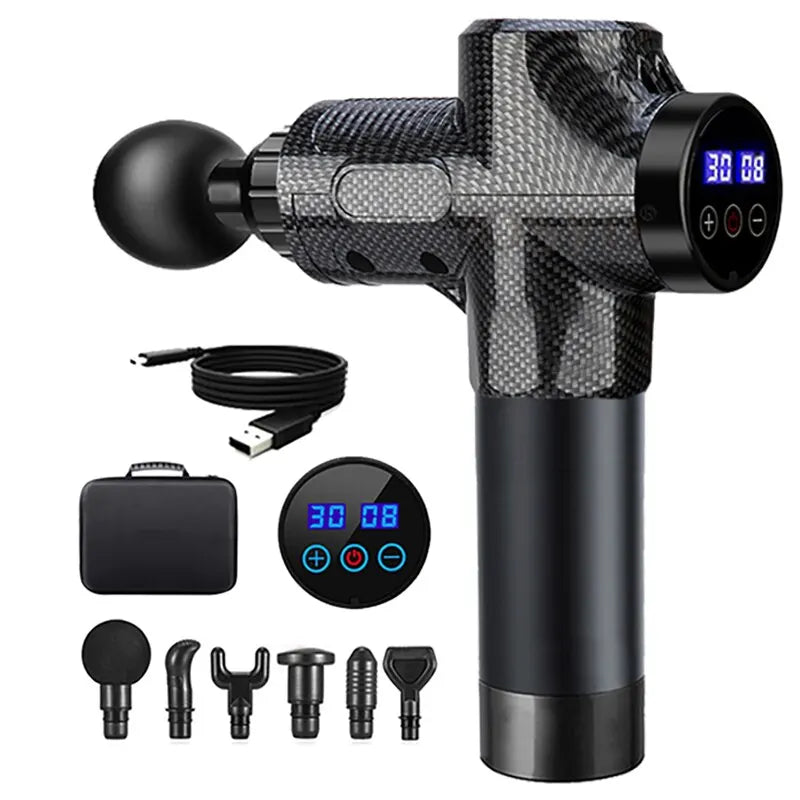 Deep Tissue Massage Gun: Portable Electric Muscle Relief Tool Body Shaping Massage Equipment Type C Charge Tidesmit