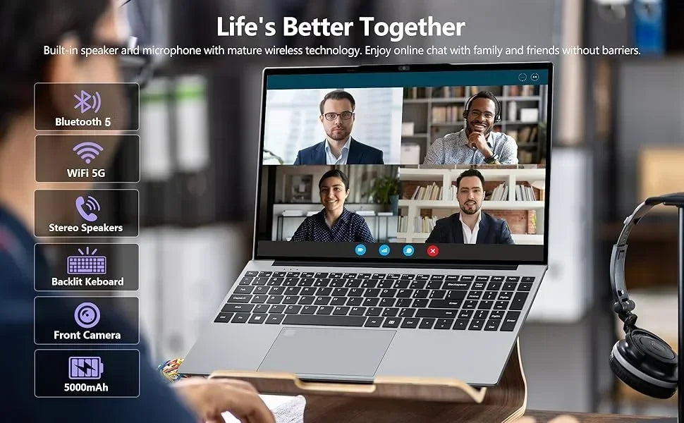 Sleek Original Radiant 15.6'' Laptop Intel N3700 FHD IPS 120Hz,32GB/2TB SSD,5000mAh & Backlit Keyboard