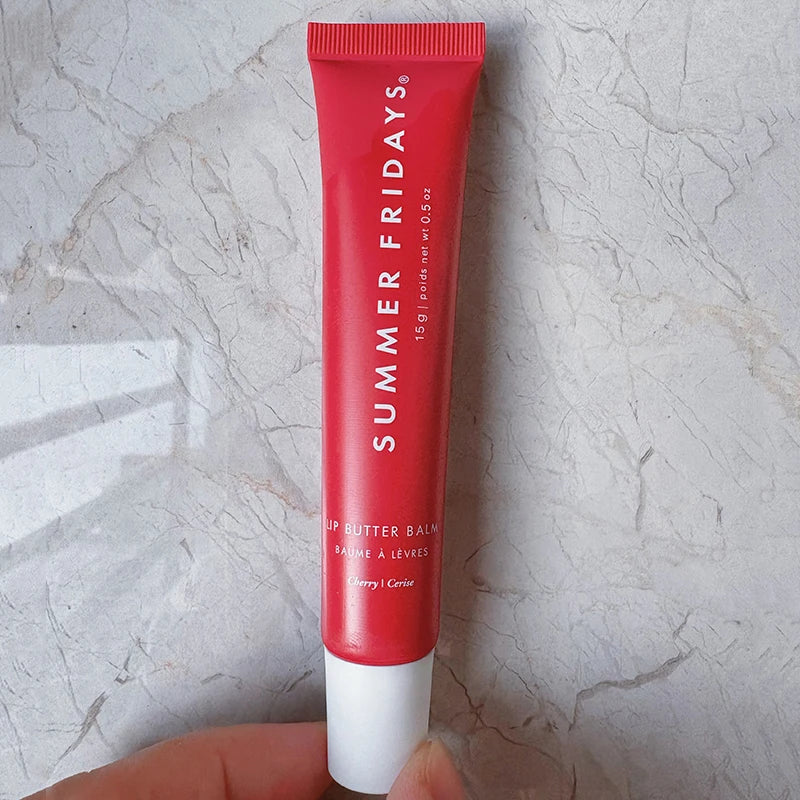 Tidesmit Summer Fridays Vanilla Beige moisturizing lip balm tube with transparent mirror finish lip gloss texture