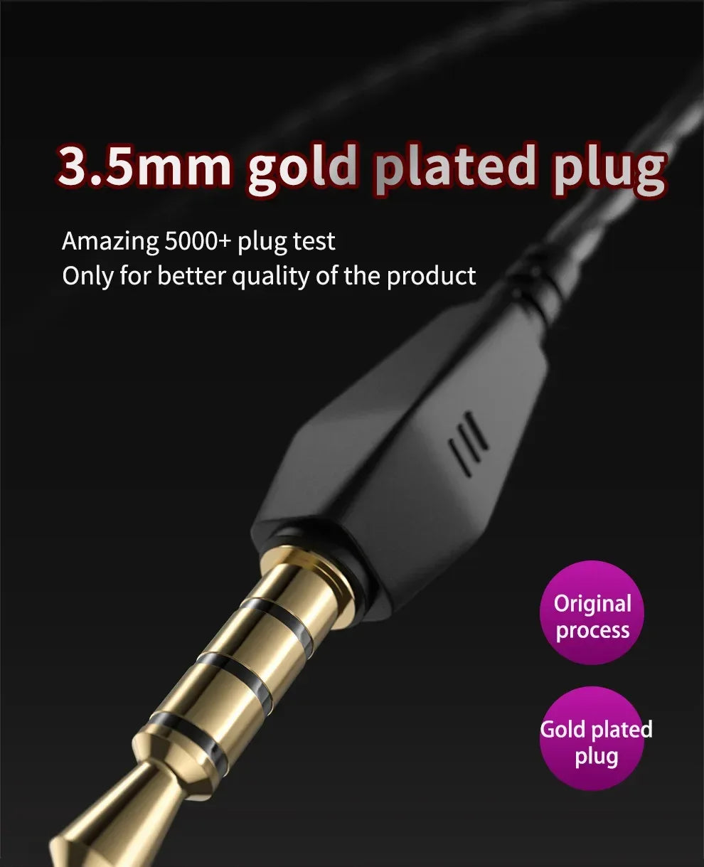 6 Dynamic Driver Wired In-Ear Headphones with Mic by Tidesmit Tidesmit