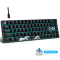 60% Gaming Mechanical Keyboard Ultra Compact Mini 68 Key with Blue Switches Wired Keyboard Anti-Ghosting Keys