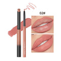 QIBEST 2pc nude matte lipstick and lip liner pencil set for velvet finish and defined contour makeup, shade 02.