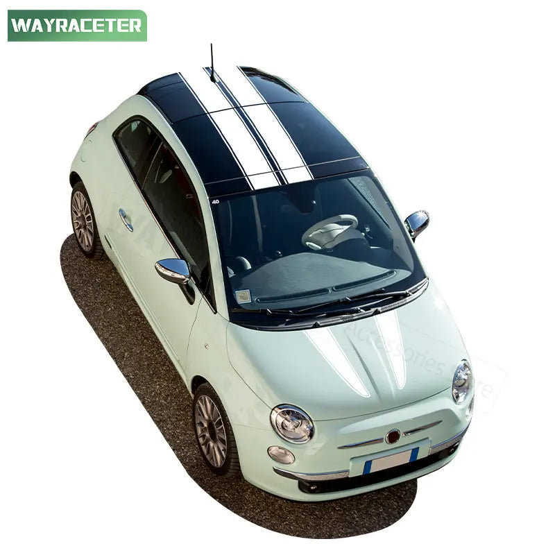 Bonnet Stripes Hood Engine Cover Roof Trunk Tail Body Graphcis Vinyl Decal For Fiat 500 Abarth 595 695 500c 500e Accessories