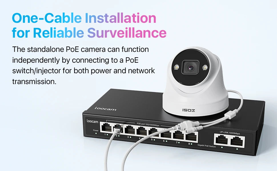 ZOSI 4K PoE SecurityCamera H.265+ 8MP 5MP HD Add-on Camera AI Detection Color Night Vision Outdoor Video Surveillance IP Camera