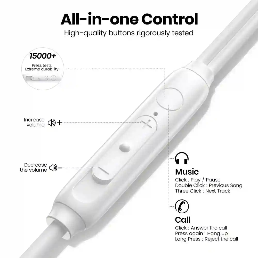 Wired Earphones With Microphone - 3.5mm In-Ear Noise Isolating Headset Tidesmit