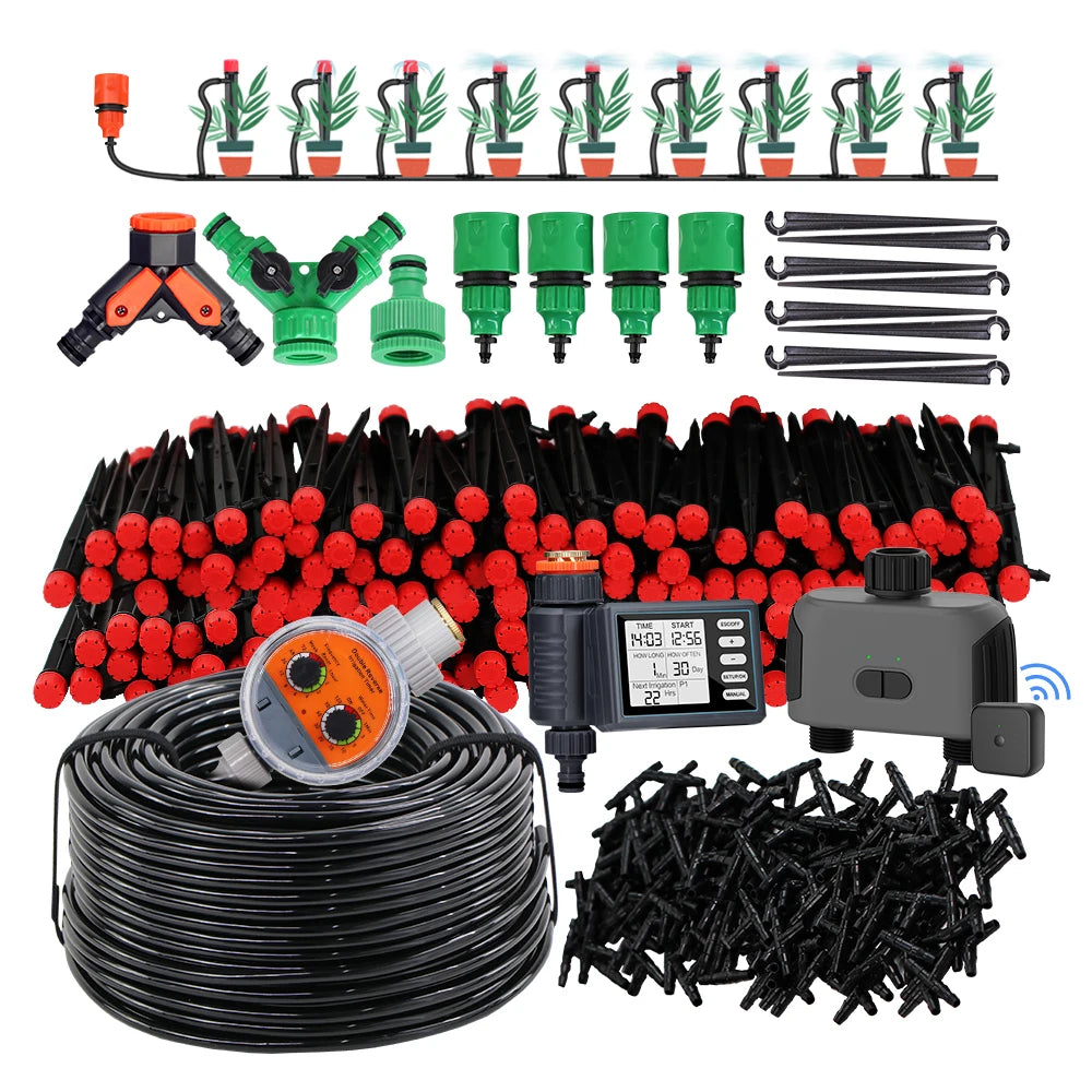 50-5M Automatic Garden Irrigation System Adjustable 13cm Sprinkler Smart Timer Greenhouse Yard Watering Kit Strong Flux