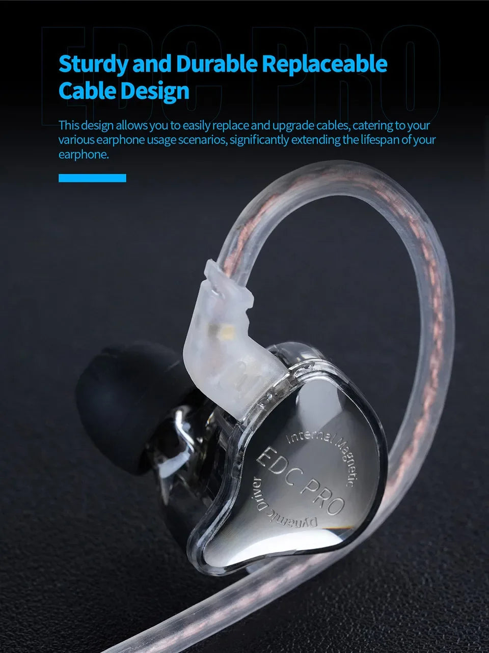 Wired In-Ear Monitors Dynamic Driver Detachable Cable by Tidesmit Tidesmit