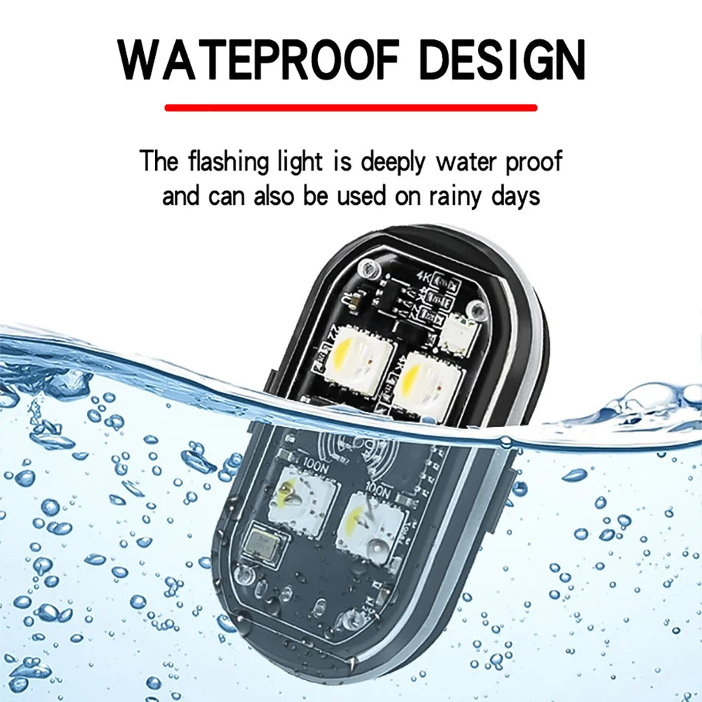 Wireless RGB LED Strobe Lights for Car - 8 Color Auto Warning Kit Tidesmit