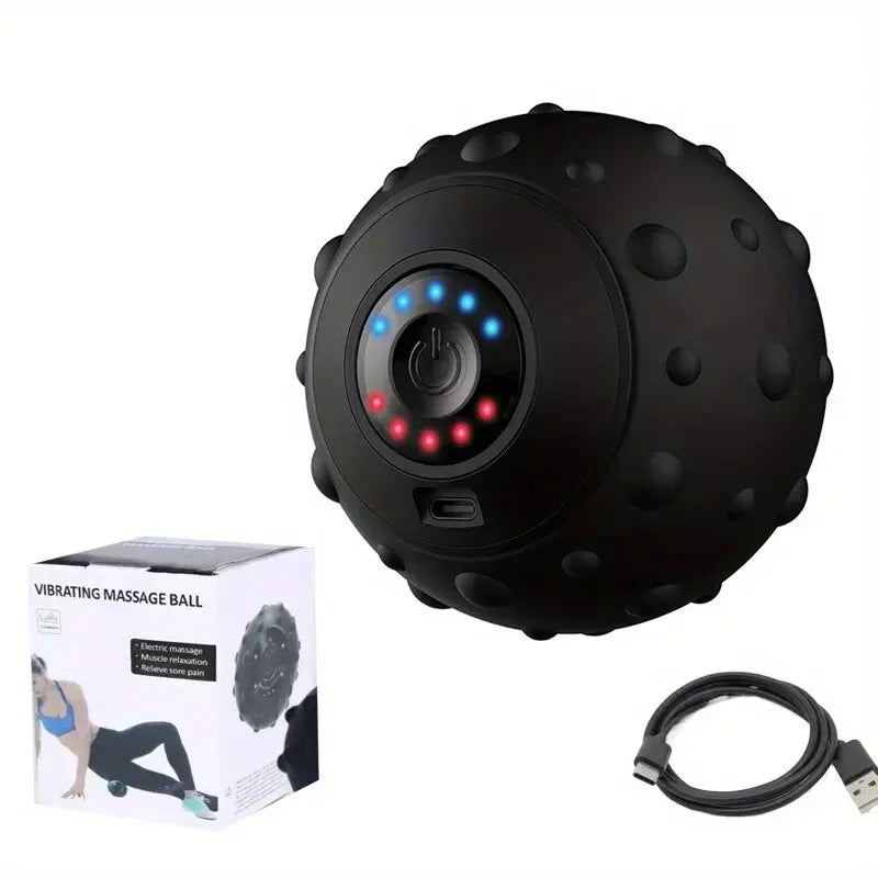Electric Massage Ball - Deep Tissue Muscle Relief Device | Black Tidesmit Back Massage Instrument Black Tidesmit