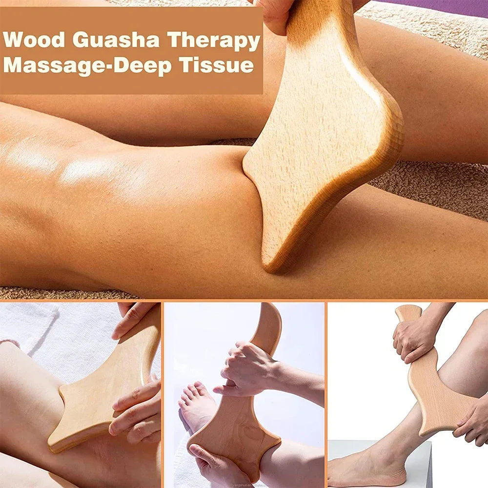Wooden Lymphatic Drainage Massager Tool for Targeted Body Contouring Back Massage Instrument Tidesmit