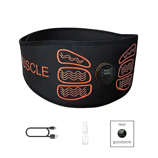 EMS Abdominal Muscle Toner Belt - Rechargeable Core Trainer by Tidesmit Back Massage Instrument One Set Tidesmit