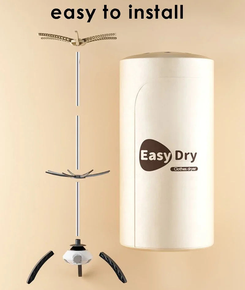 Tidesmit 220V portable electric clothes dryer and folding laundry rack with timer for efficient garment drying