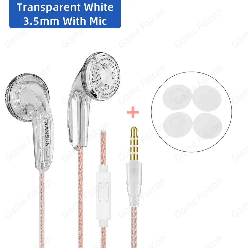 Wired Earbuds with HiFi Stereo Sound and Microphone by Tidesmit White 3.5mm MIC Tidesmit