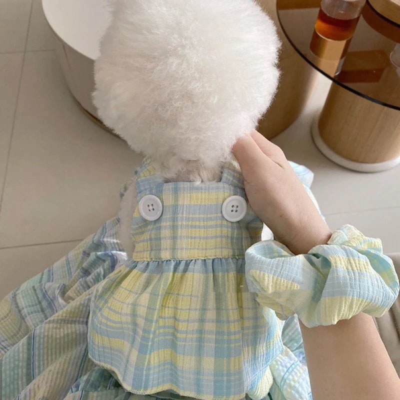 Candy Color Puppy Dog Layered Skirt Dresses Spring Summer Pet Clothes for Small Dogs Poodle Yorkshire mascotas Princess Dresses