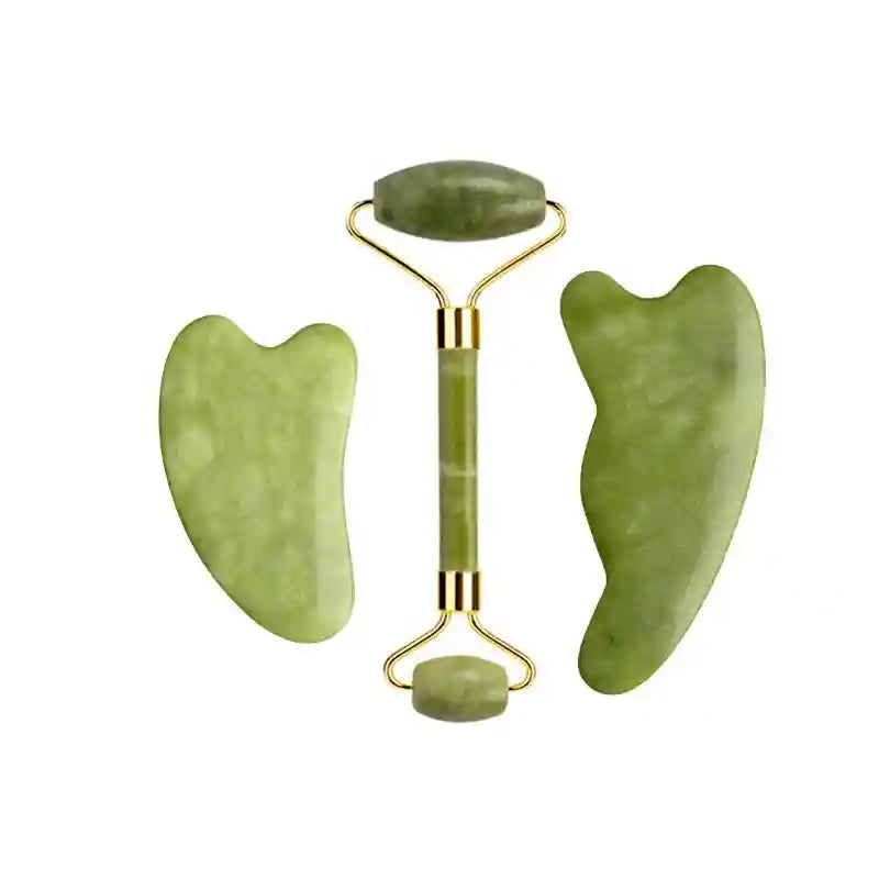 Jade Roller and Gua Sha Set: Natural Facial Massage Tool Kit Massage Roller Type 20 Tidesmit