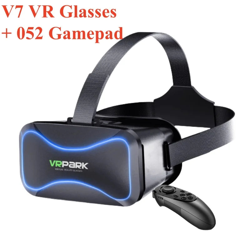 4K VR Headset for Smartphones: Immersive 3D Mobile Glasses V7 add 052 gamepad China Mainland Tidesmit