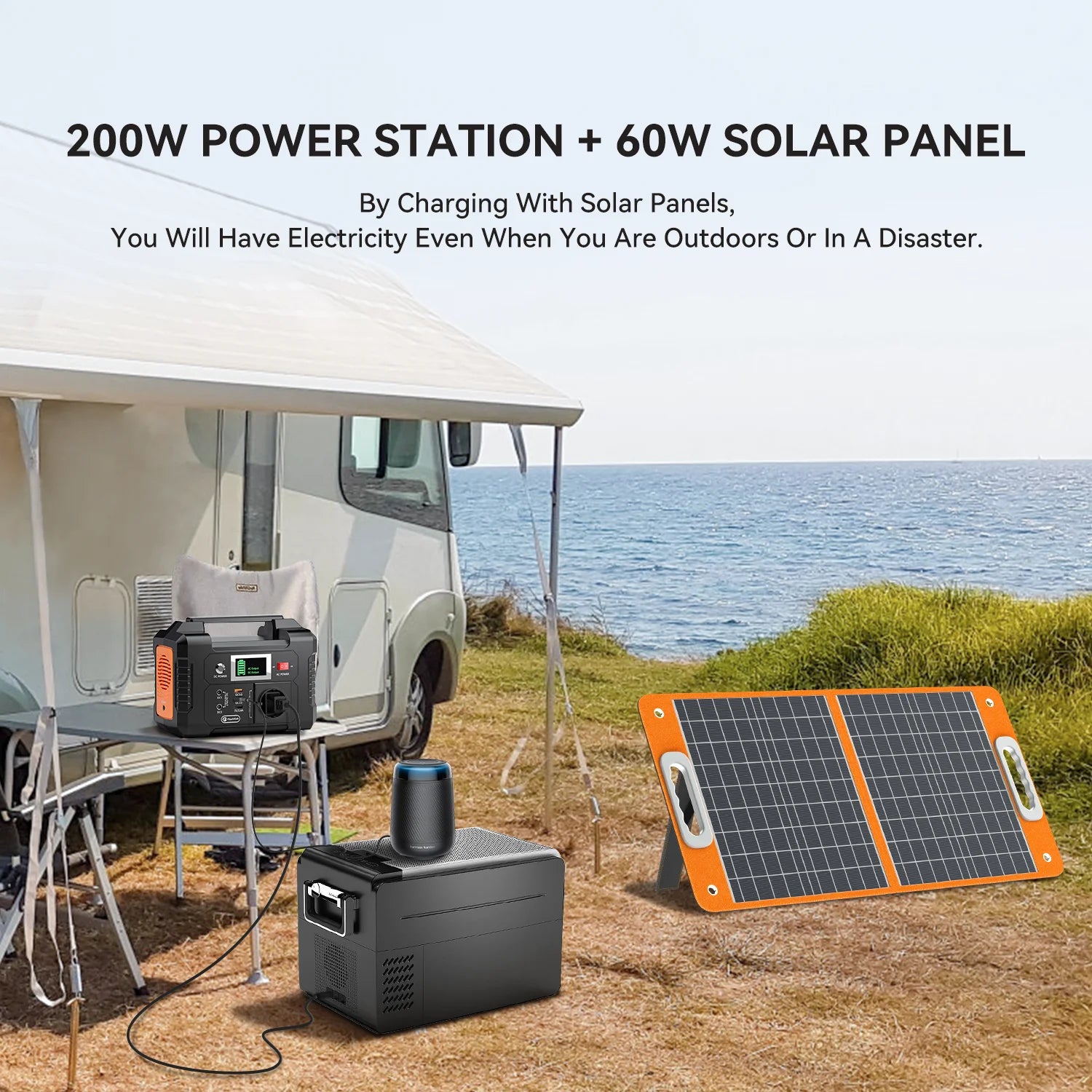 Portable Power Station 200W 151Wh Solar Generator - Tidesmit E200 Tidesmit