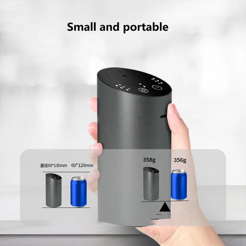 Aluminum Waterless Car Aroma Diffuser 2000mAh Portable Smart Essential Oil Scent Machine Wireless Nebulizer for Auto Home Office