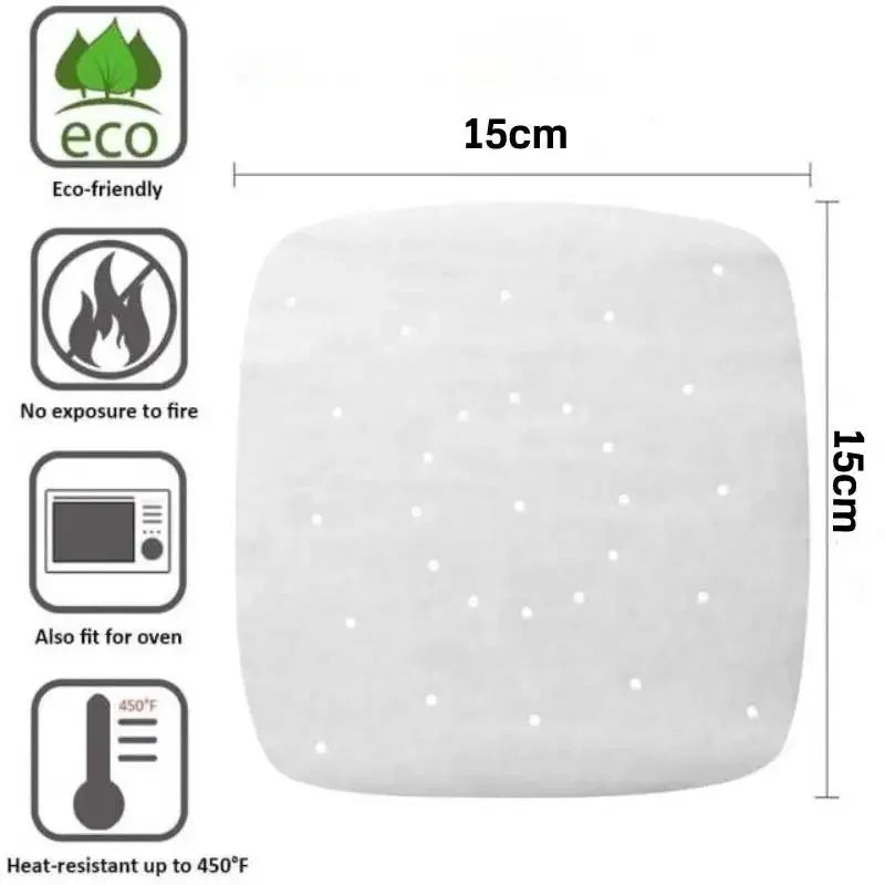 White perforated parchment liner square, 15 x 15 cm