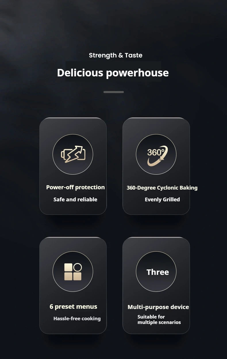 10L High-Quality Digital Air Fryer Smart Oven with Touch Screen Stainless Steel Multifunctional Oil-Free Food Preparation Applia